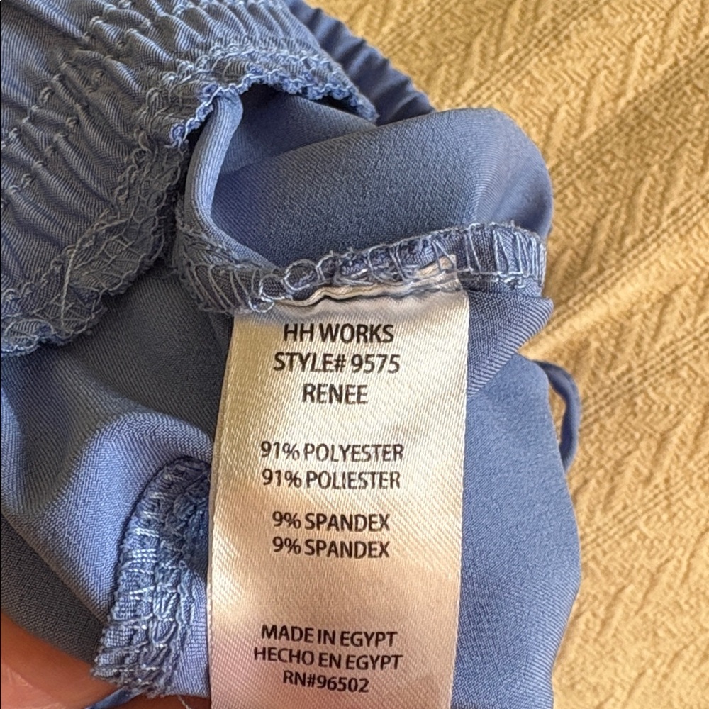 XS Healing Hands Blue Jogger Scrubs bottoms pants drawstring waist - Picture 7 of 11